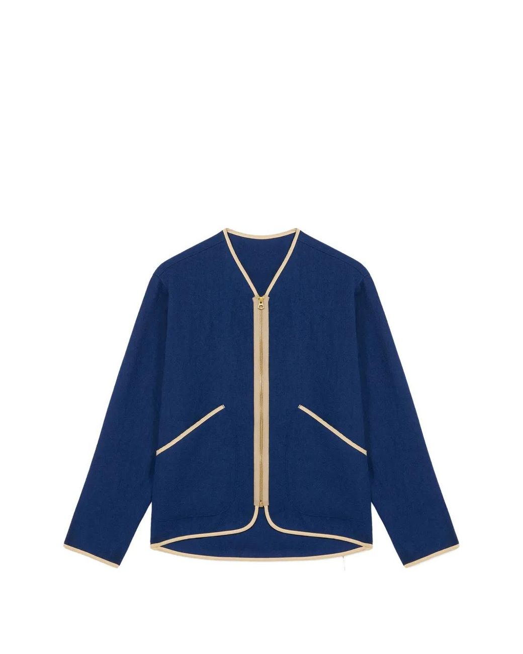 Fortela Blue Full-Zip Wool Jacket for men