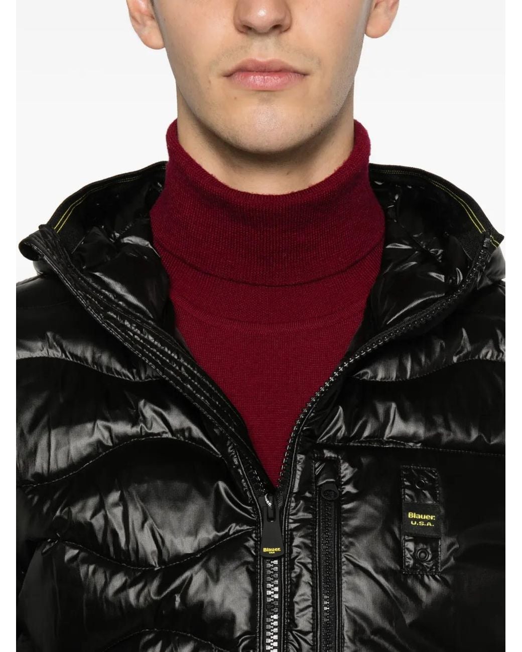 Blauer Black Hooded Quilted Jacket for men