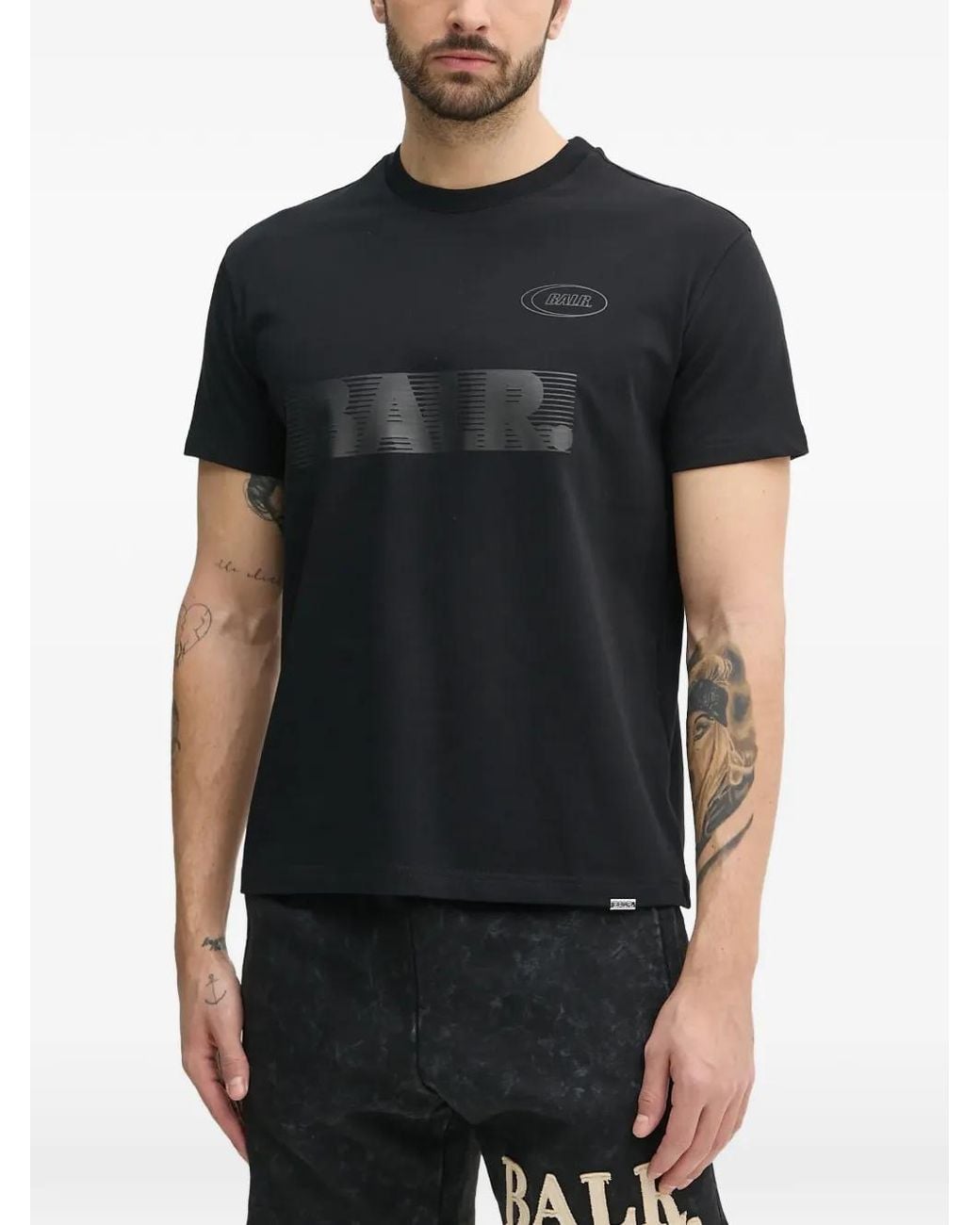 BALR Black Logo-Print Short-Sleeve T-Shirt for men