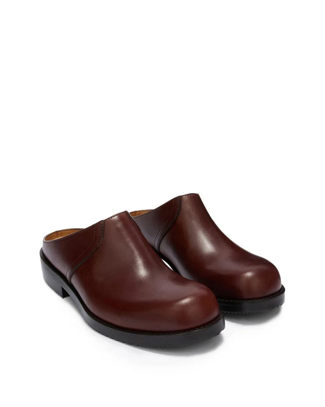 Dries Van Noten Brown Leather Clogs for men
