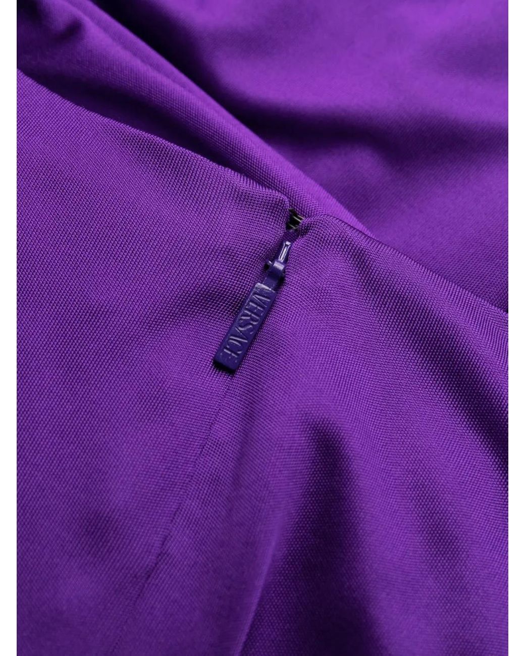Versace Purple Mini Kleid Mit Schnitten