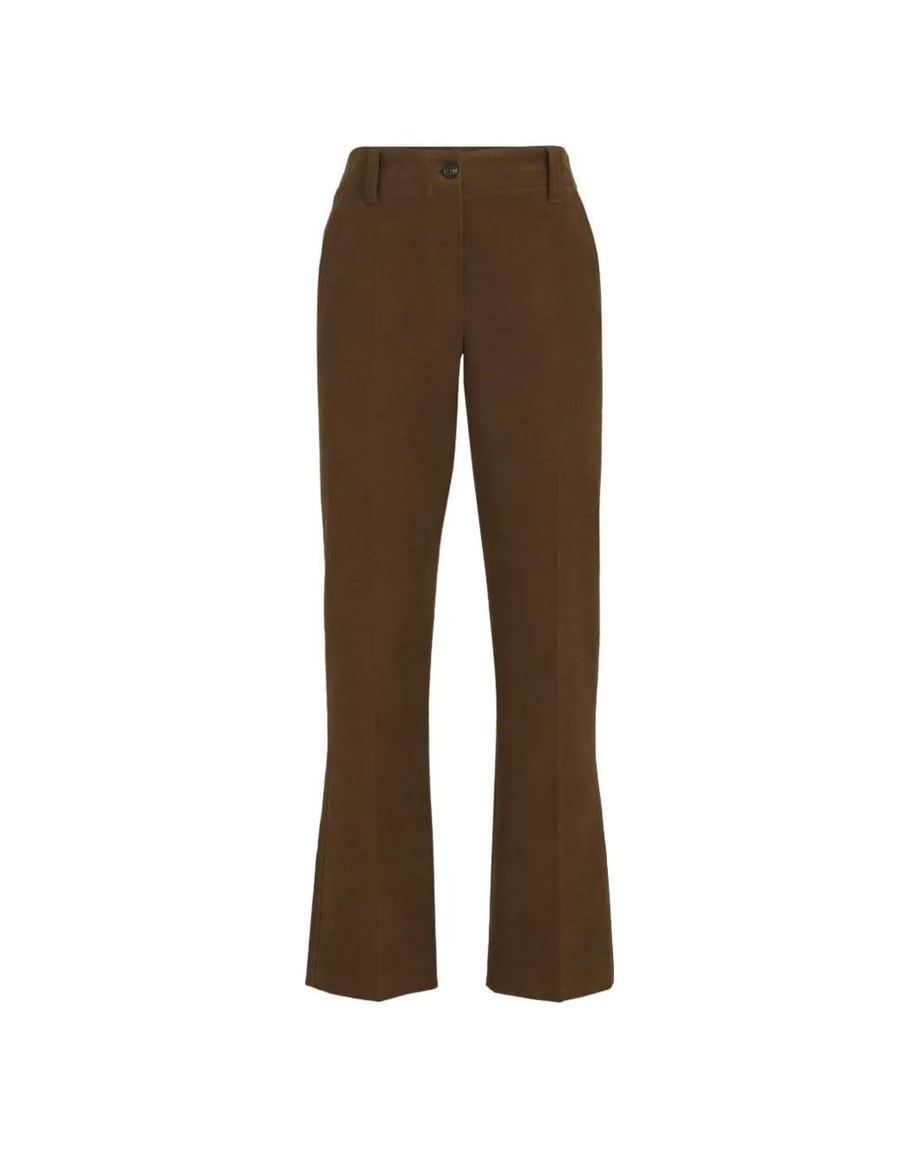 Brunello Cucinelli Brown Stretch-Cotton Moleskin Cigarette Trousers