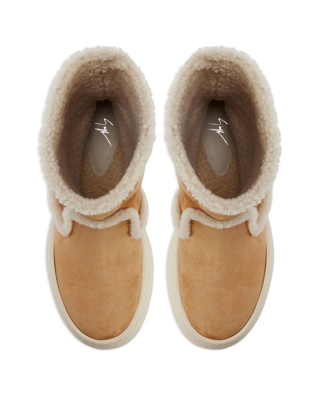 Giuseppe Zanotti Natural Gz League Shearling Platform Boots