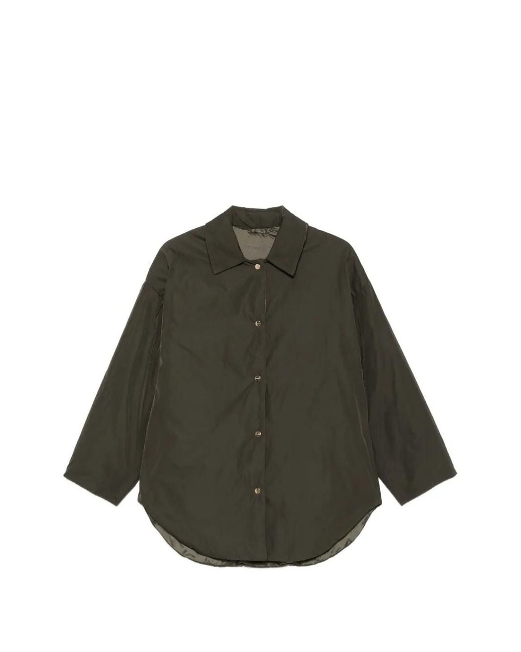 Max Mara Green Manteau Mccarlotta À Boutons Pression Gravés