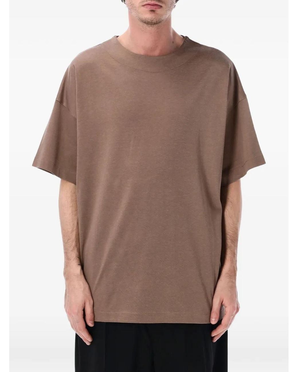 Fear Of God Brown Clean Neck Short Sleeve T-Shirt for men