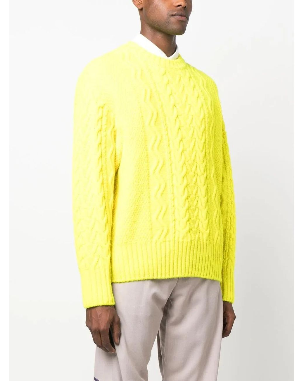 Undercover Yellow Cable-Knit Jumper for men