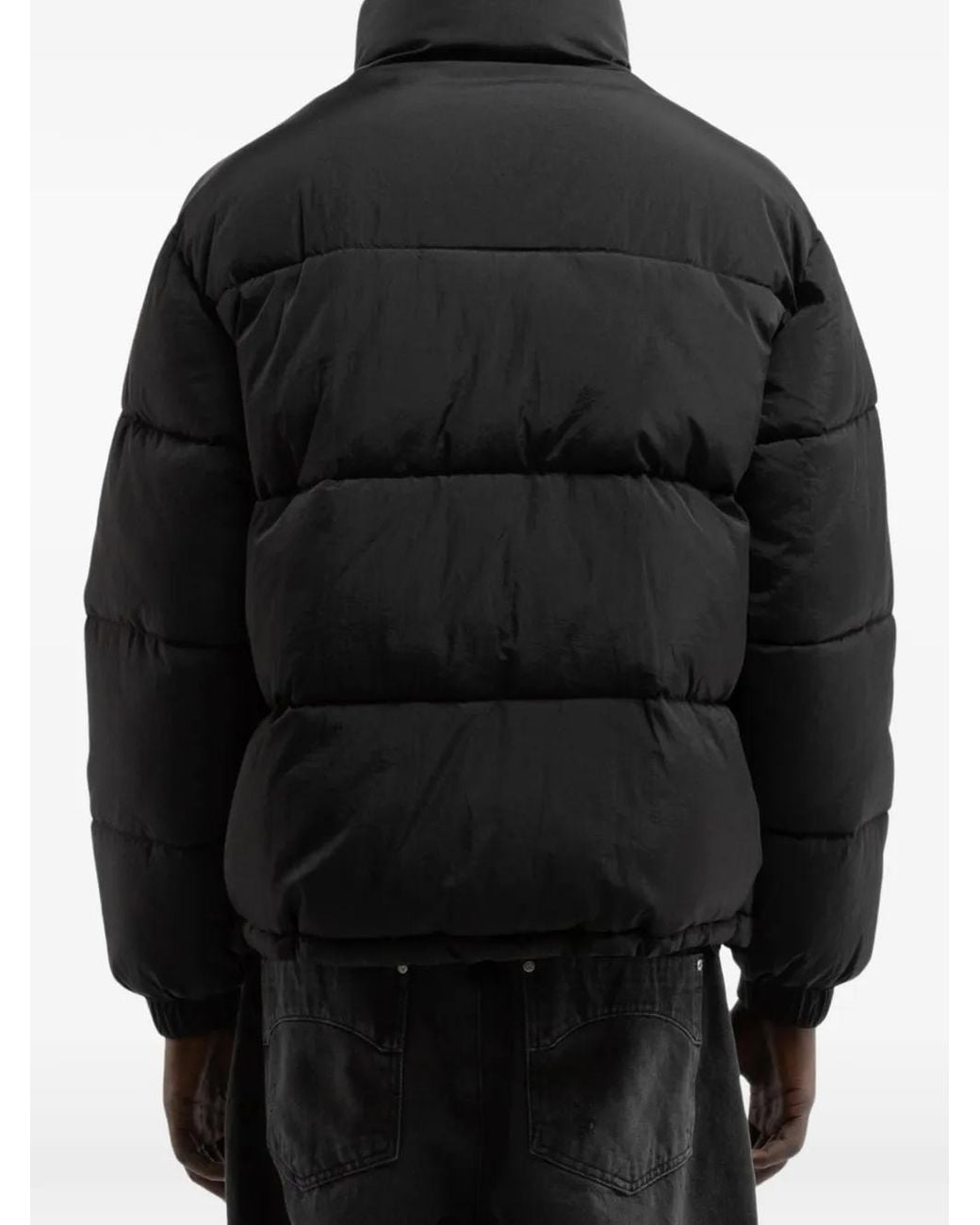 RETERNITY Black The Logo-Patch Puffer Jacket for men