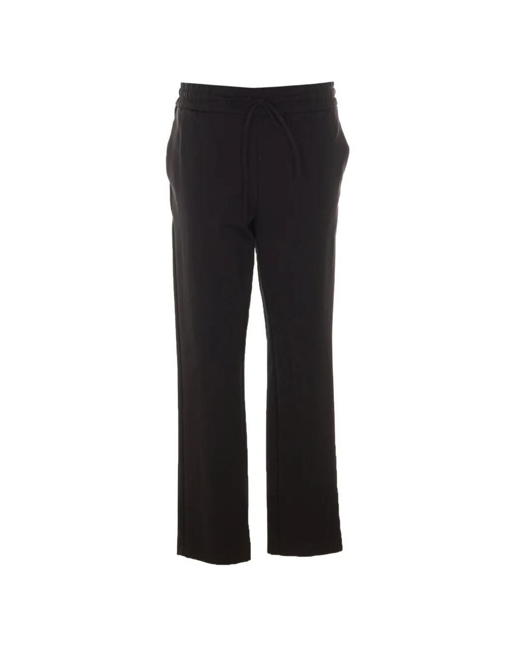 RUE DU BAC Black Drawstring-Waist Straight-Leg Trousers