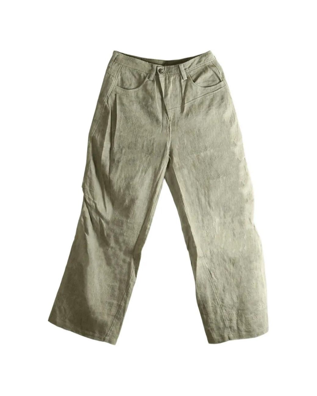 Ziggy Chen Green Pantalon Ample À Design Plissé for men
