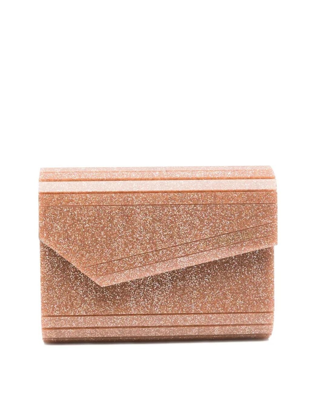 Jimmy Choo Pink Candy Glitter Chain Clutch Bag