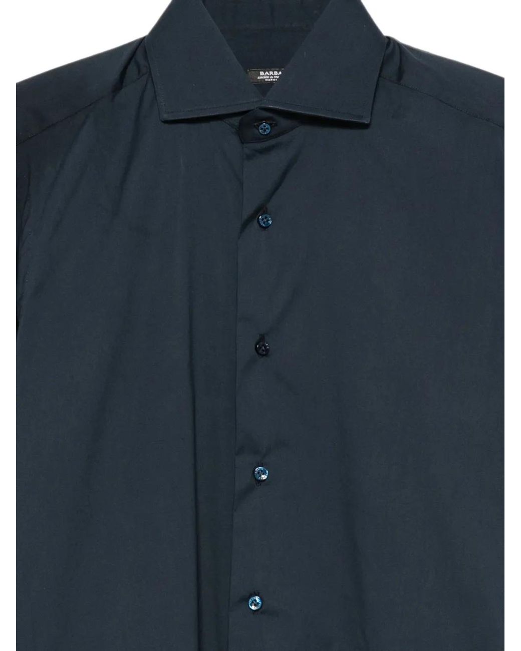 Barba Napoli Blue Point-Collar Button-Down Shirt for men