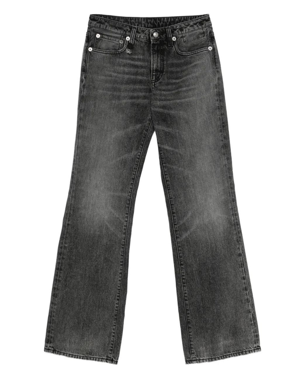 R13 Gray Effie Faded-Effect Jeans