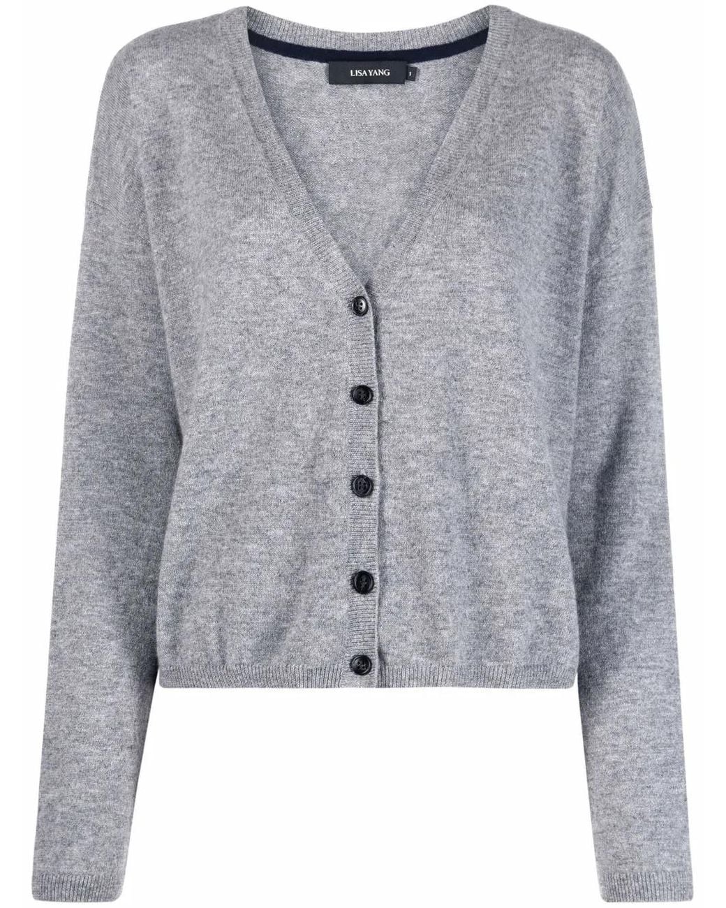Lisa Yang Blue V-Neck Cashmere Cardigan