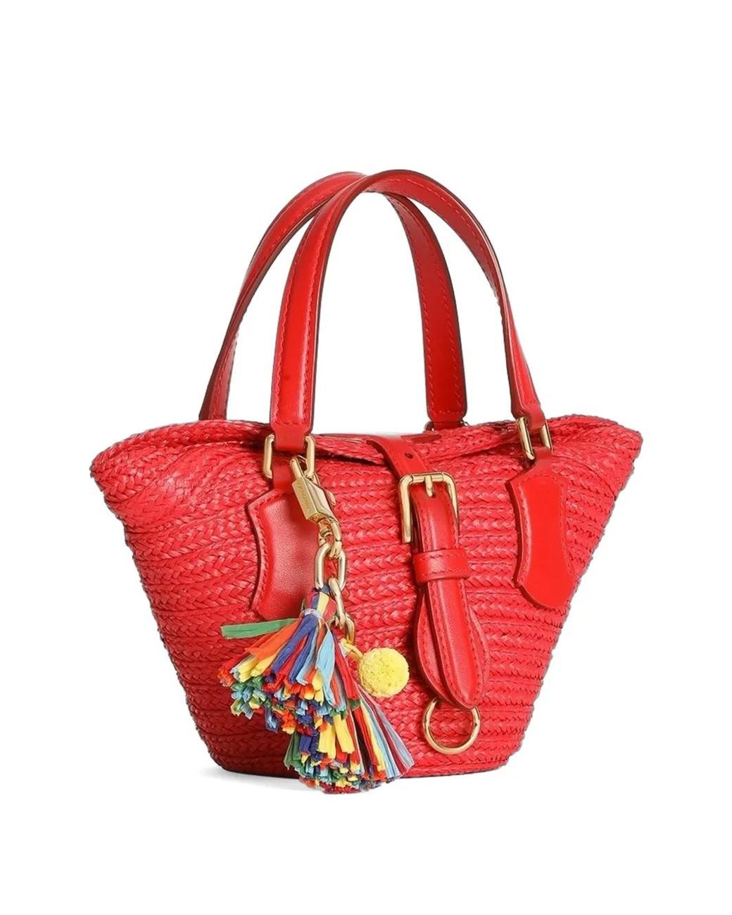 Dolce & Gabbana Red Raffia Coffa Capri Bag