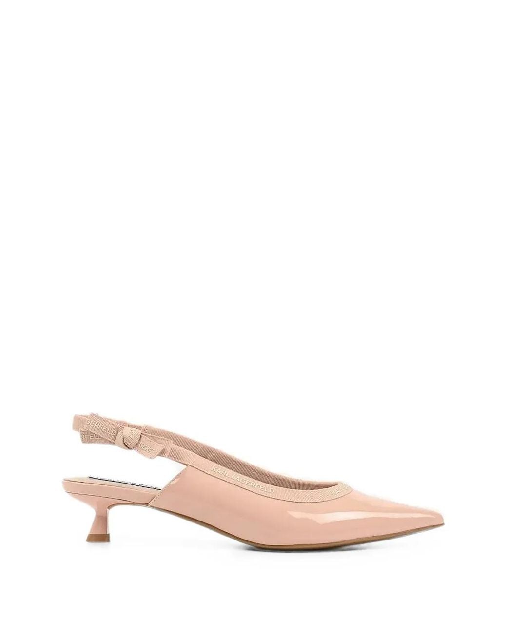 Karl Lagerfeld Pink Bow-Detail Slingback Pumps