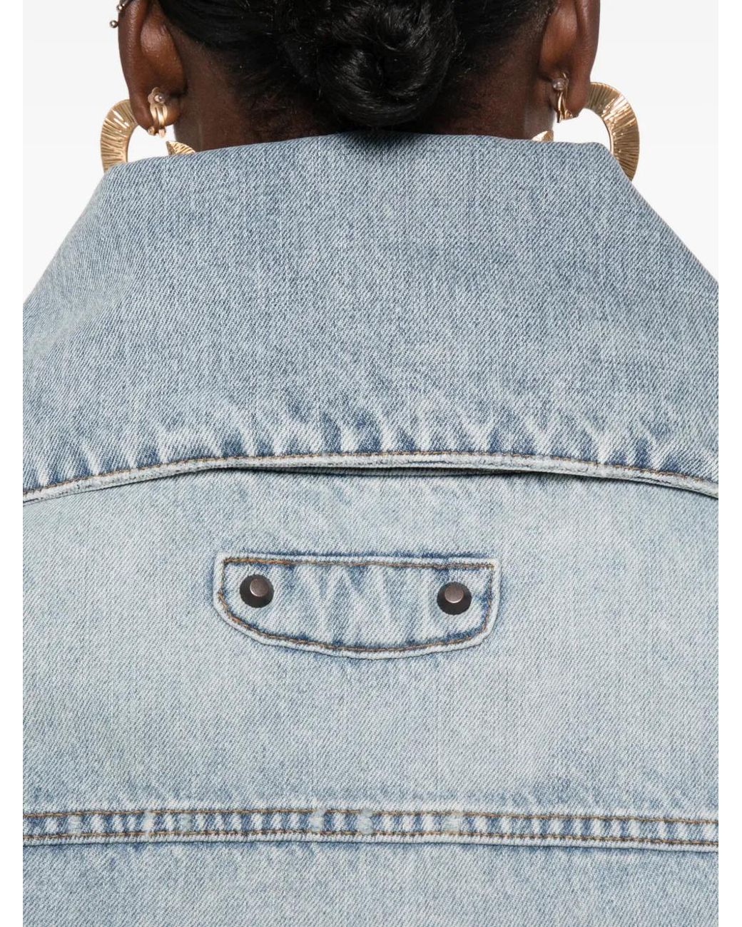 Balenciaga Blue Oversized-Collar Denim Jacket