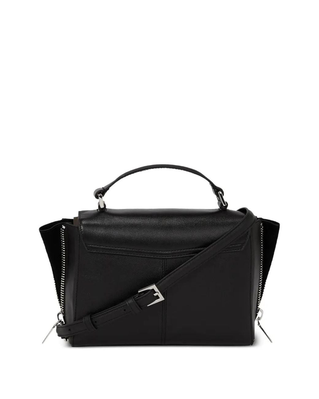Karl Lagerfeld Black Small K/Hardware Leopard Top Handle Bag