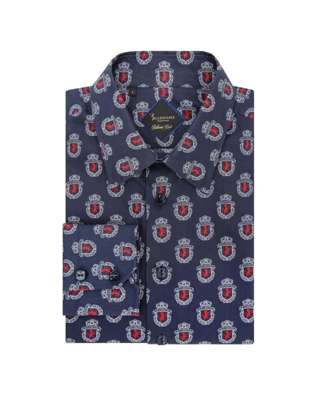 Billionaire Blue Chemise À Imprimé Lion Rampant for men