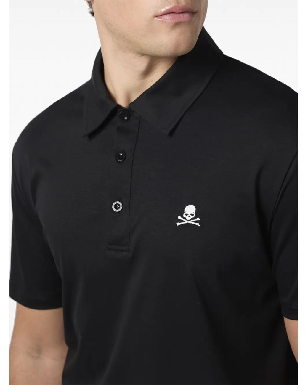 Philipp Plein Black Logo Polo Shirt for men