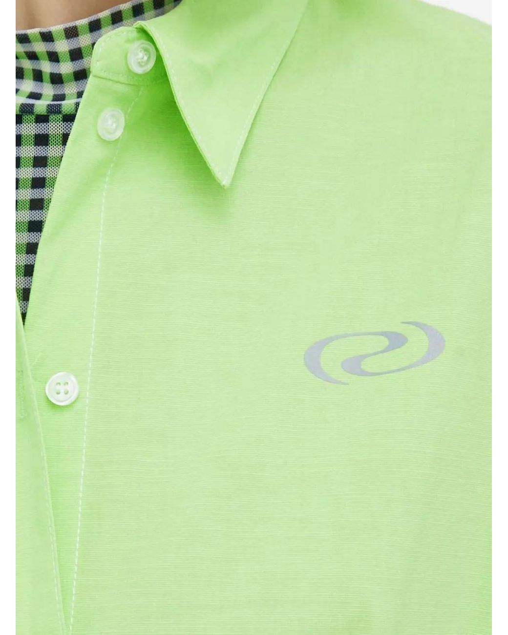 Résumé Green Buttoned Long-Sleeved Top
