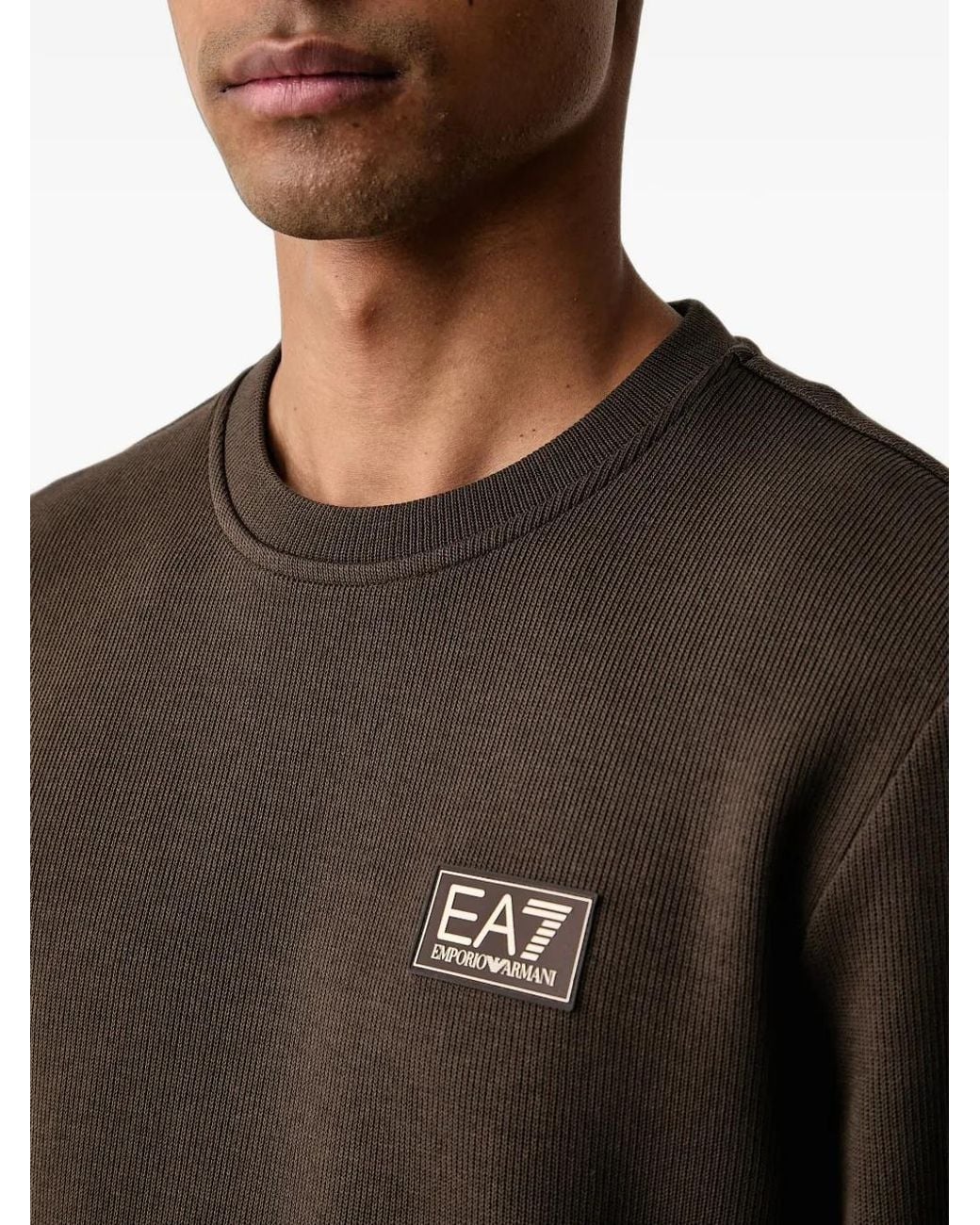 Sweat Côtelé À Patch Logo EA7 pour homme en coloris Black