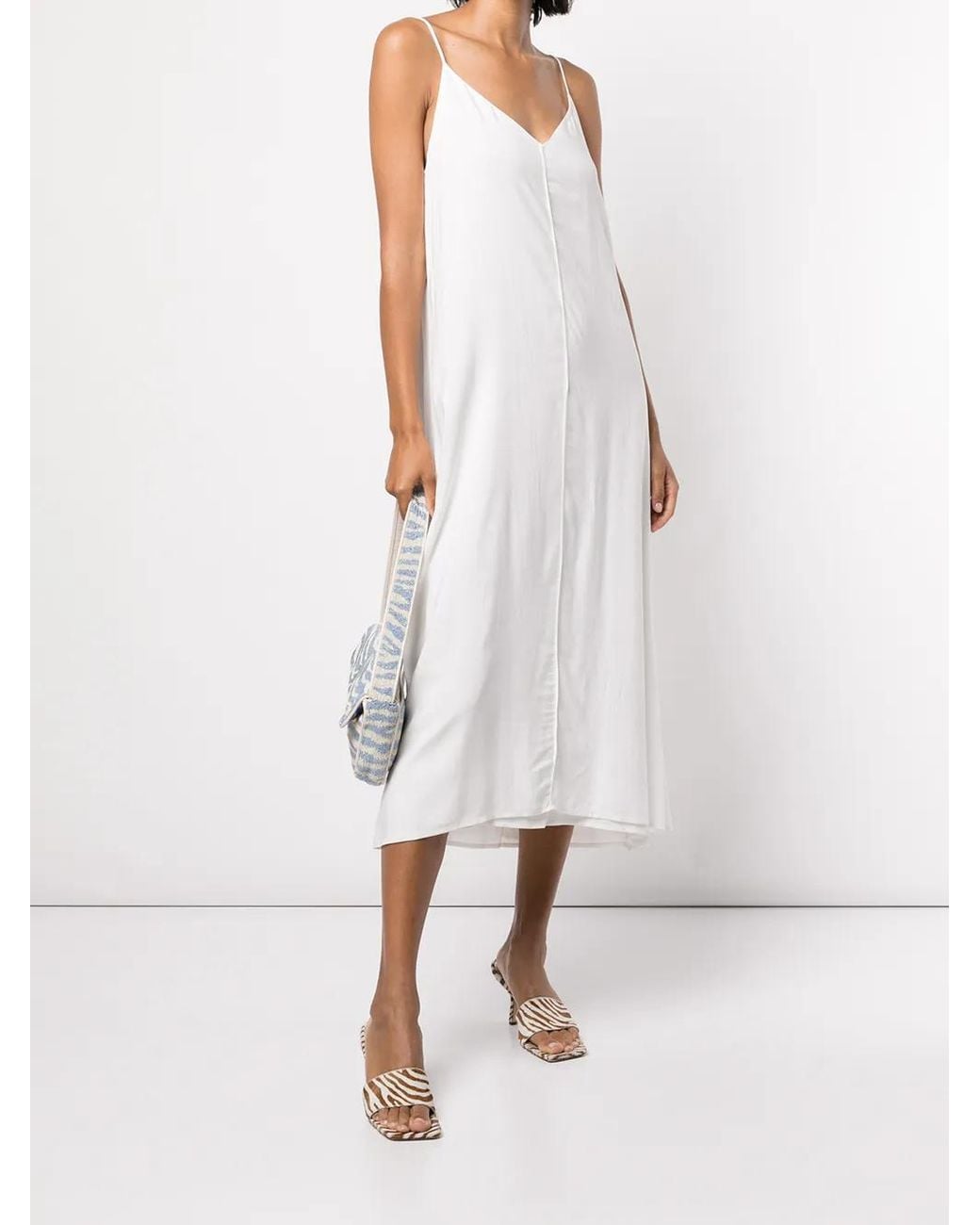 Voz White Double-Layer Cami Dress