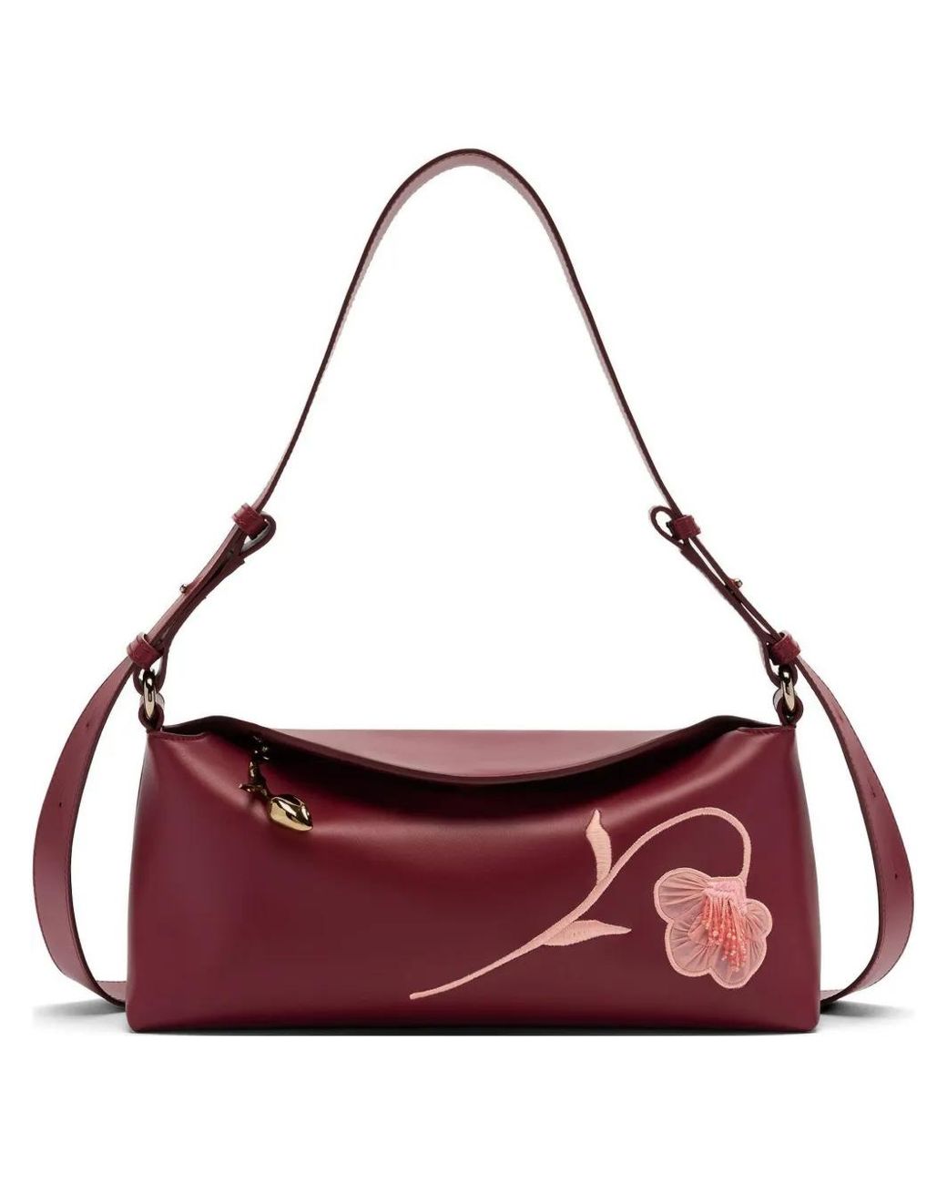 Erdem Purple Bloom Embroidered Leather East West Bag
