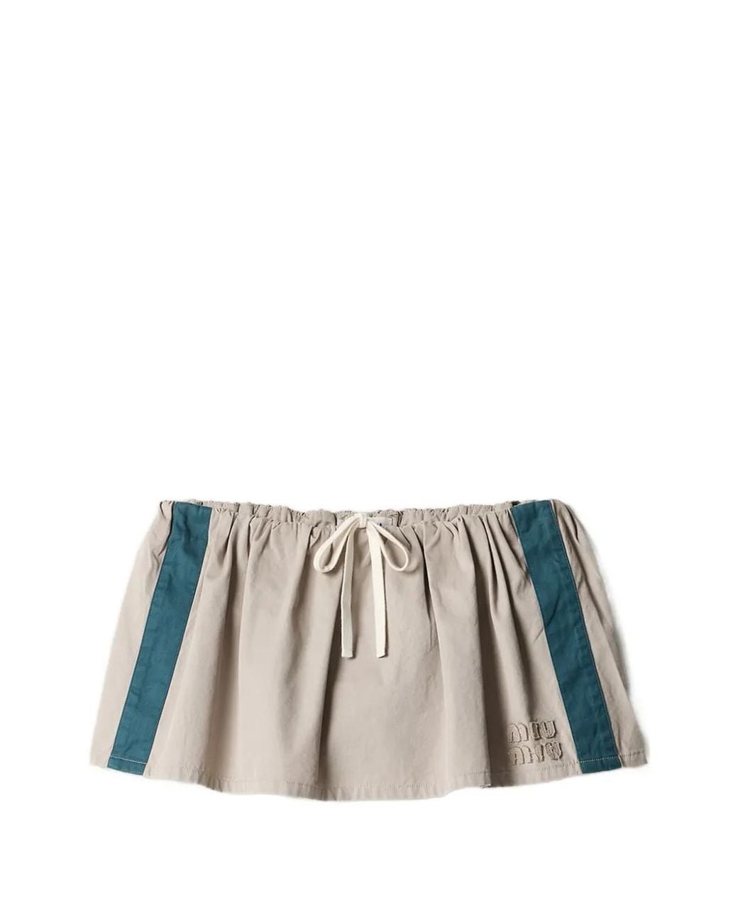 Miu Miu Natural Washed Twill Miniskirt