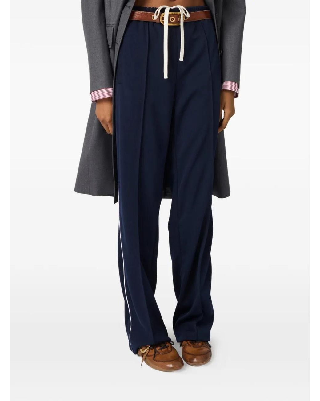 Miu Miu Blue Technical Jersey Pants