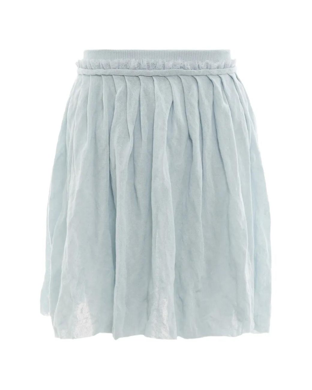 ShuShu/Tong Blue Raw-Edge Short Skirt