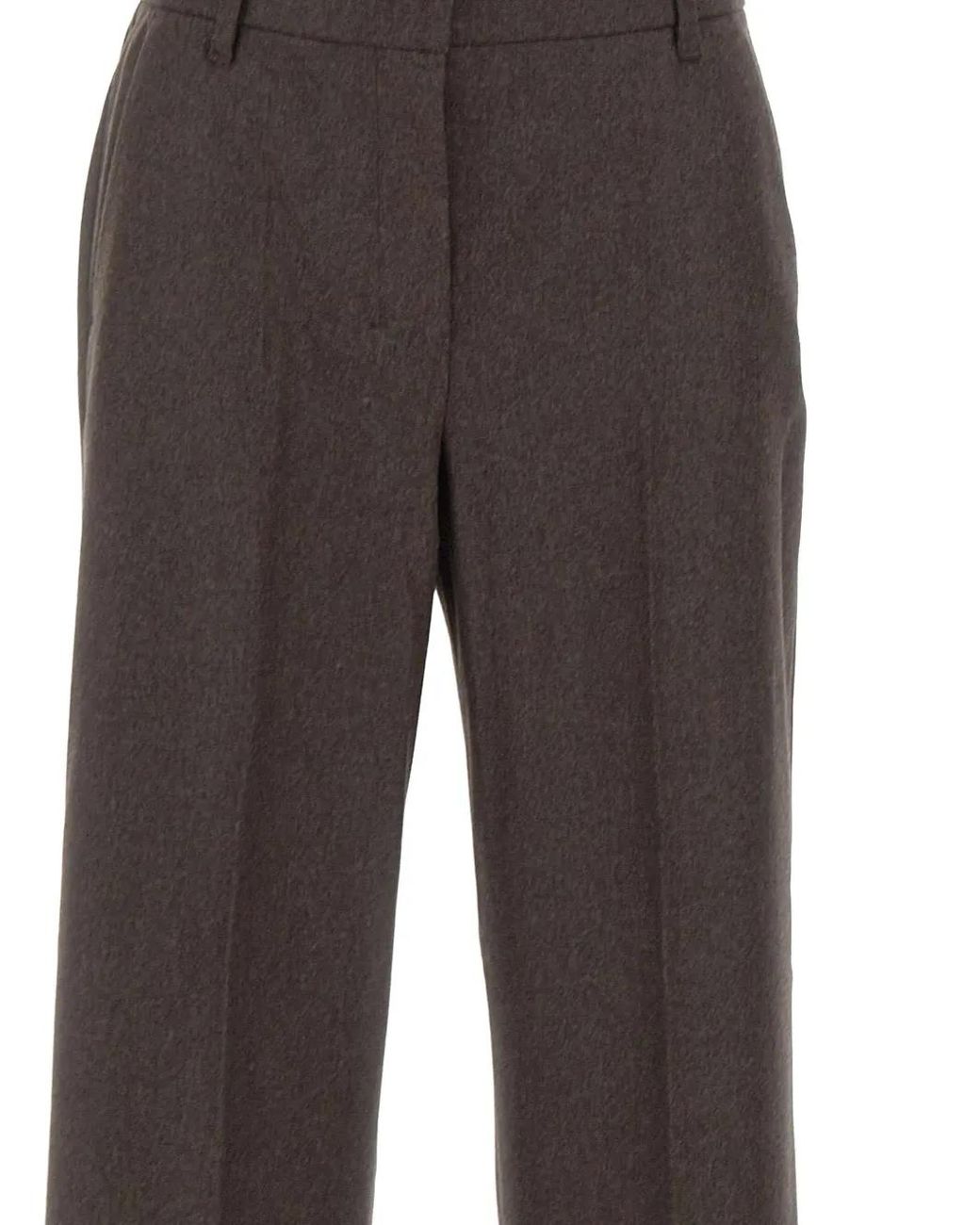 Max Mara Gray Cottage Wool-Flannel Trousers