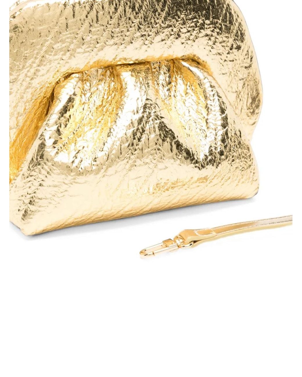 THEMOIRÈ Metallic Bios Laminated Clutch Bag