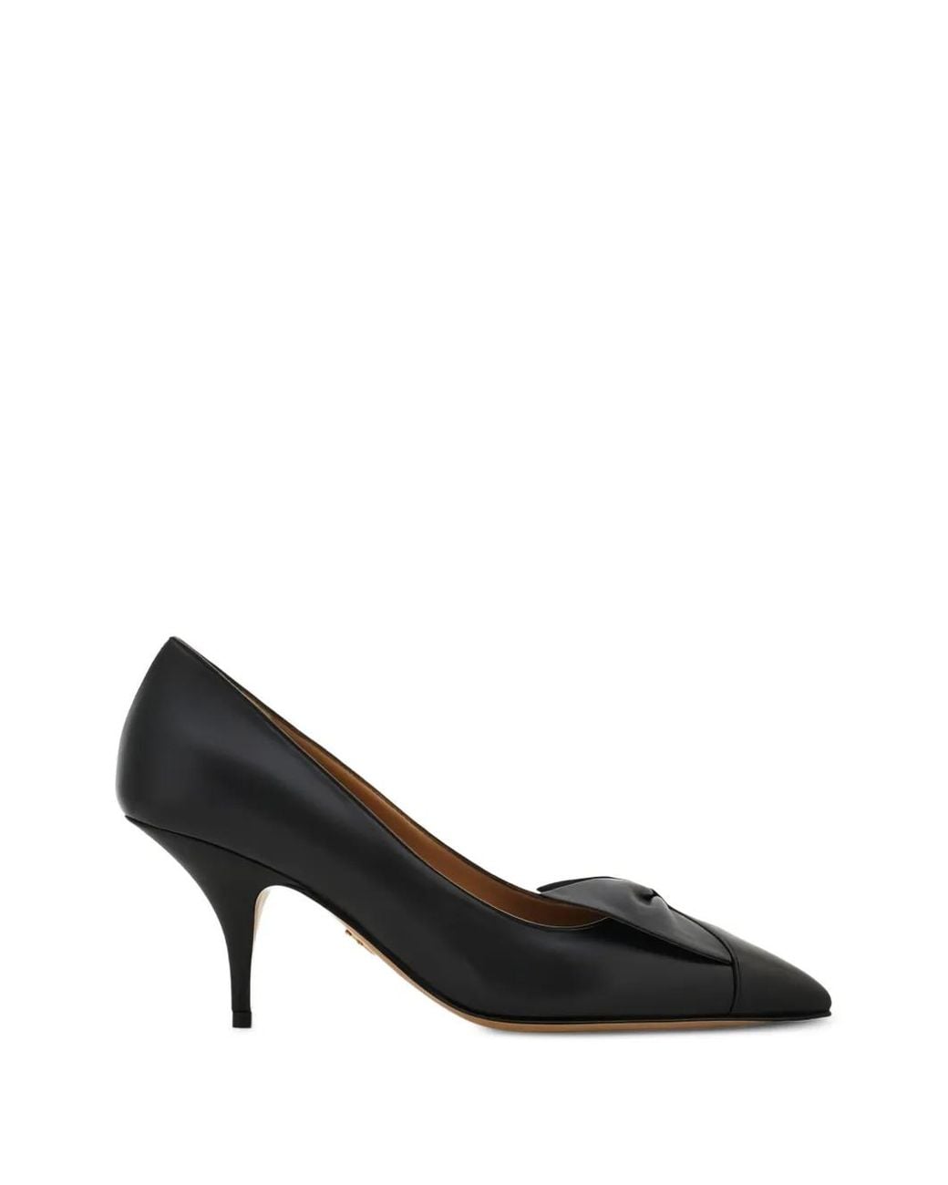Ferragamo Black Point-Toe Bow-Detail Heeled Pumps