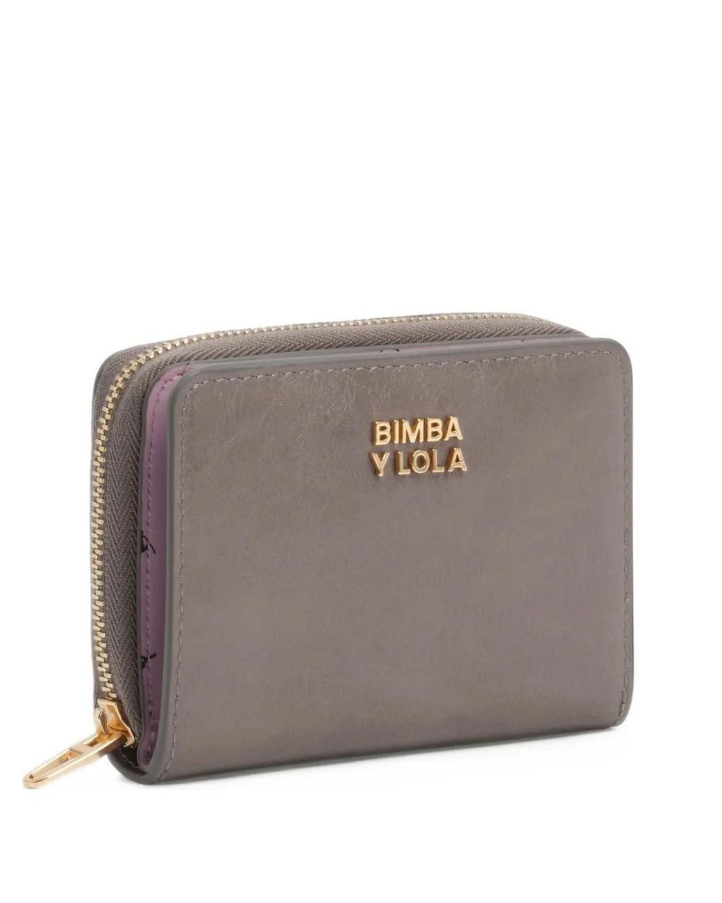 Bimba Y Lola Gray Leather Flap Purse