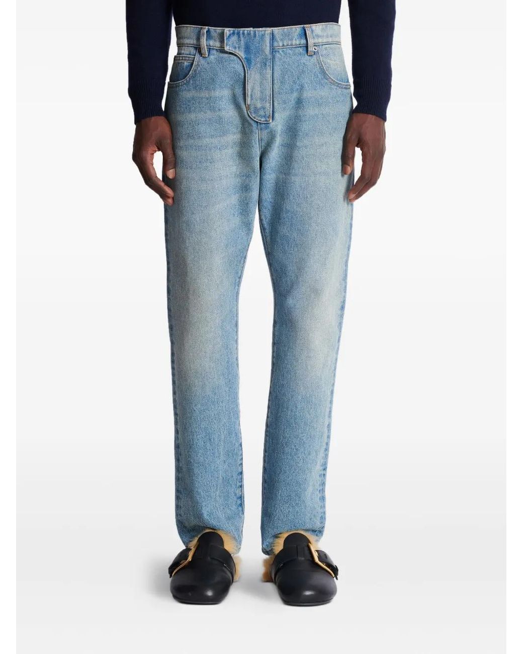 Balmain Straight Jeans in het Blue voor heren