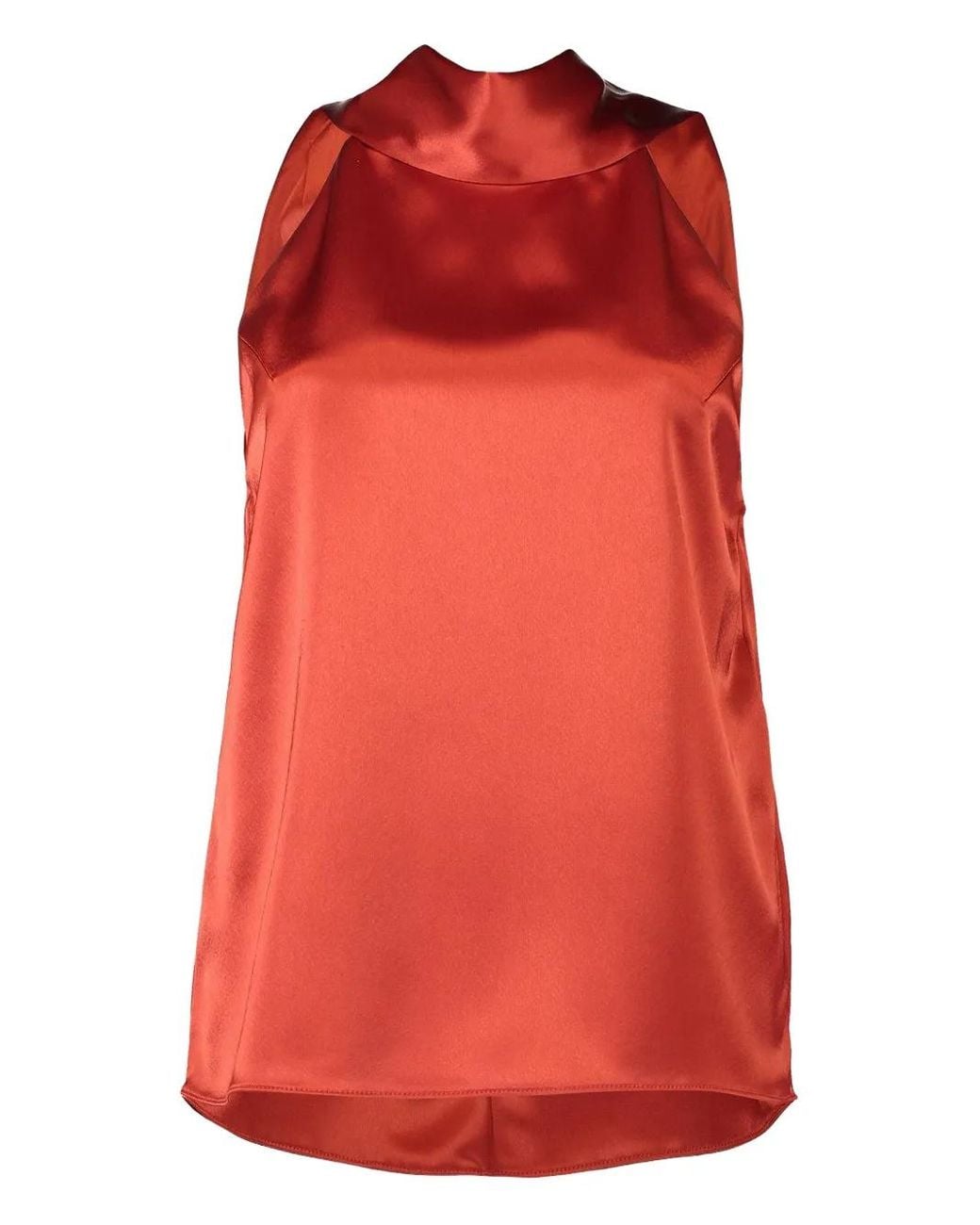 Galvan Red Halter-Neck Bow-Detail Blouse