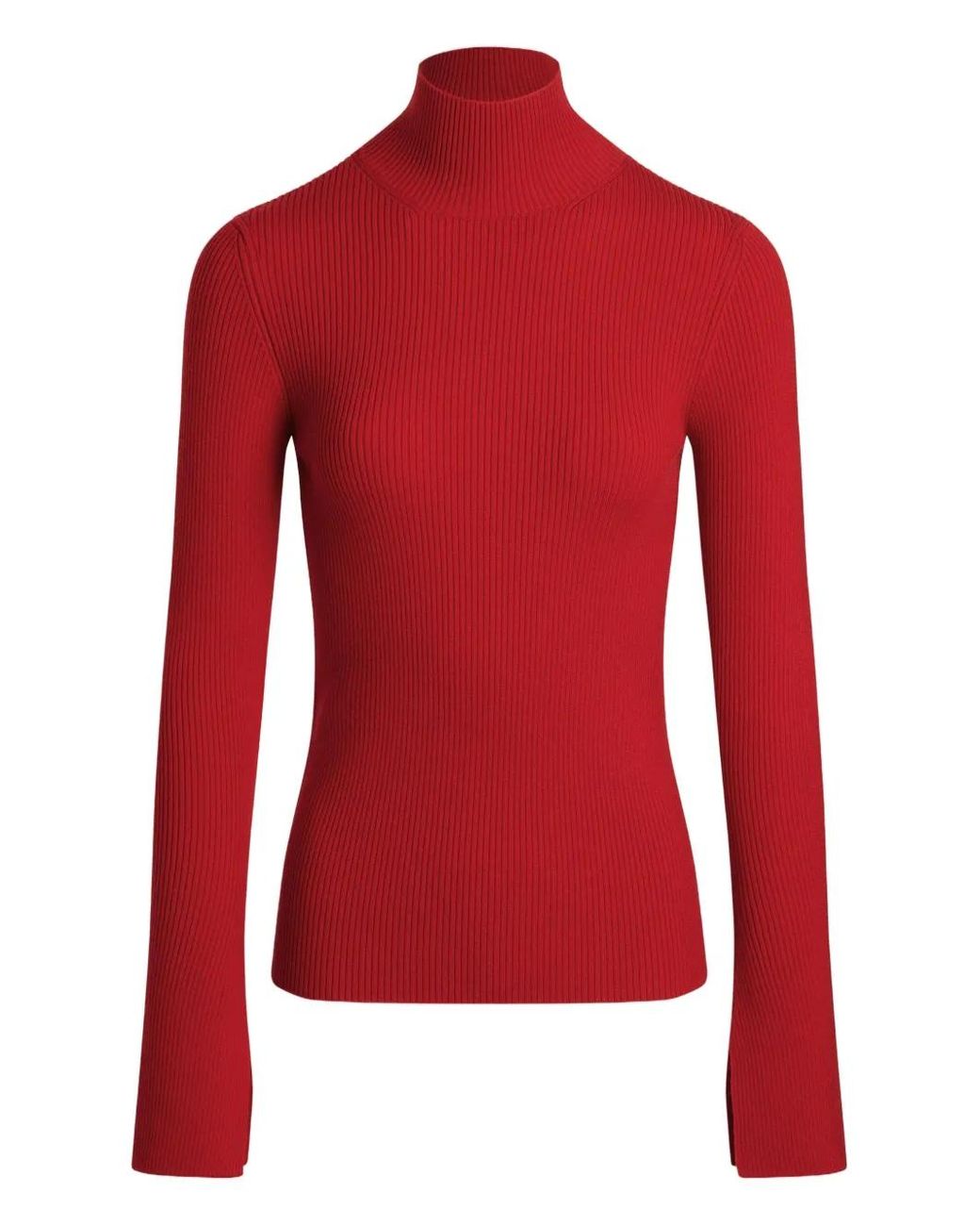 Patou Red Wool Blend Ribbed Sweater