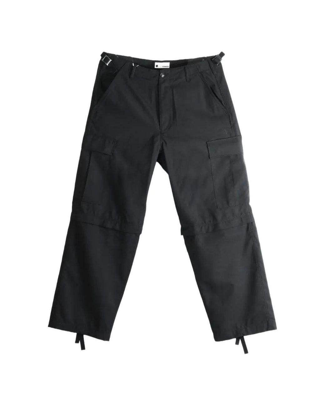 vowels Black Multi-Pocket Cargo Pants for men