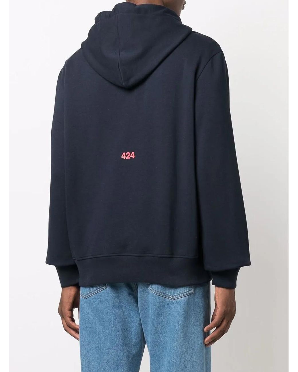 424 Blue Hoodie for men