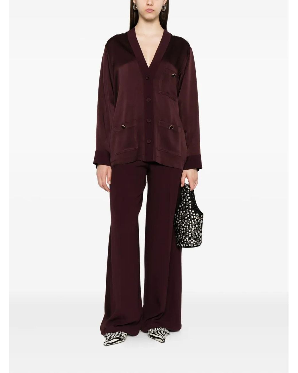 Forte_forte Purple Button-Fastening Pocket Jacket