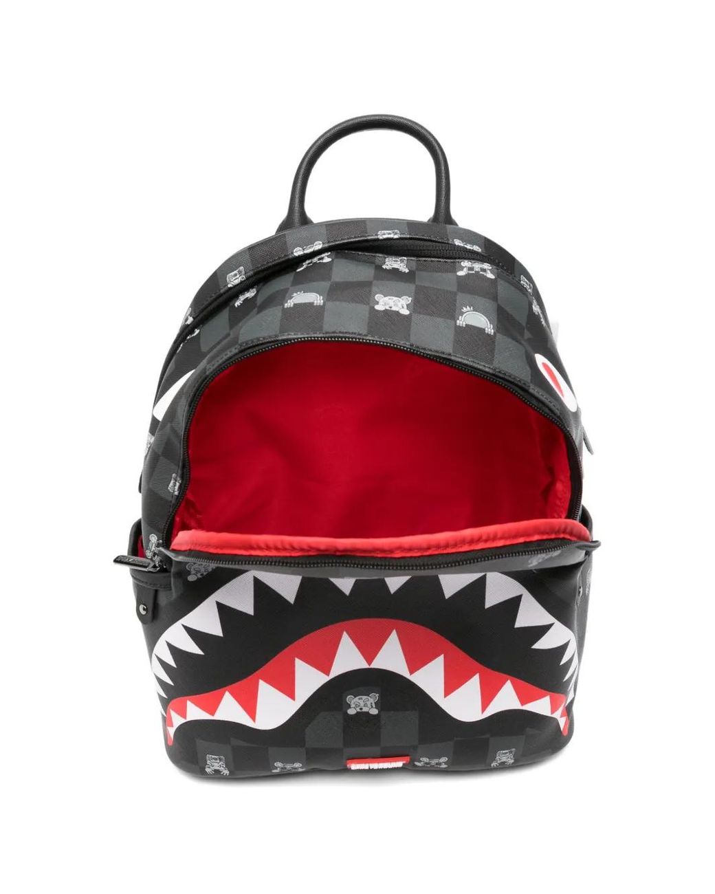 Sprayground Black Shark-Mouth Checkered Backpack