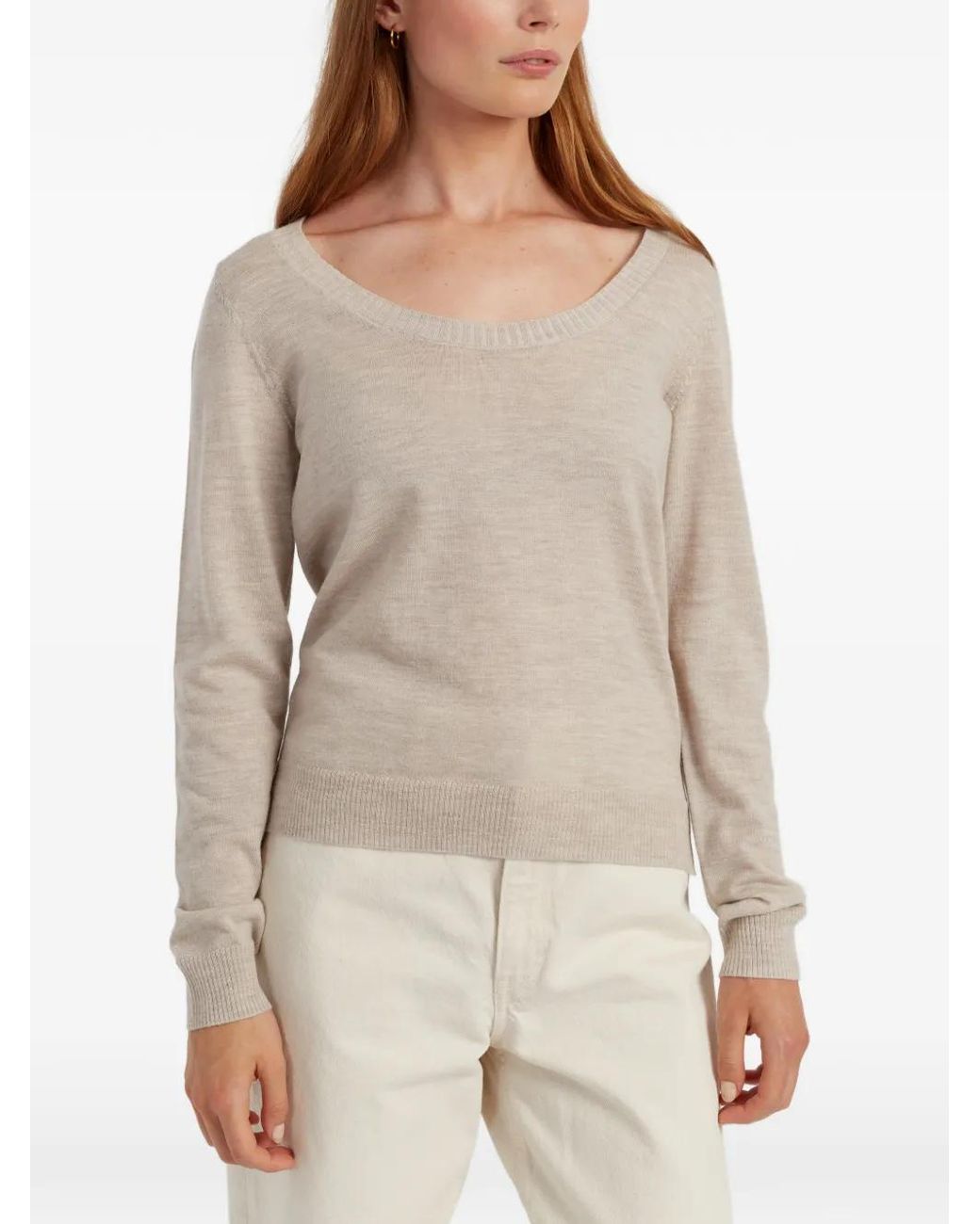 Chinti & Parker Natural Scoop-Neck Sweater