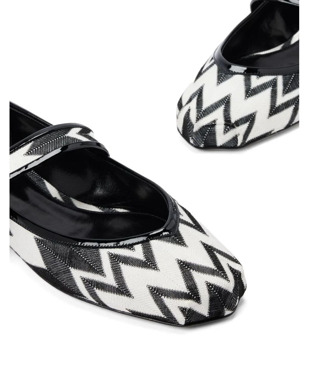 Missoni Black Zigzag-Pattern Ballerinas