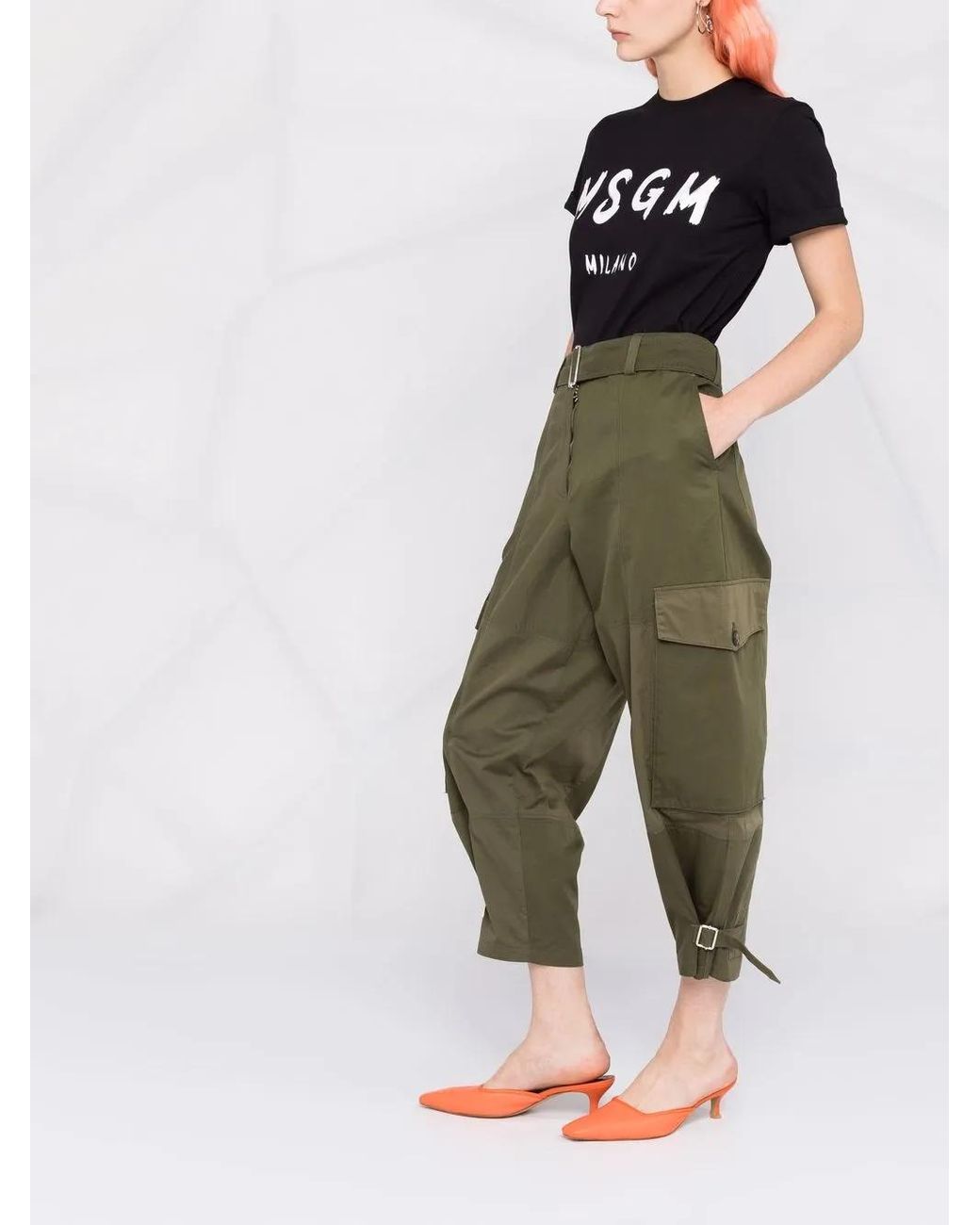 MSGM T-shirt Met Logoprint in het Black