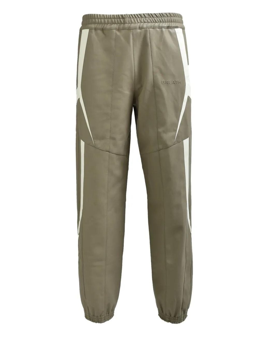 BREATH Green Embossed-Logo Trousers for men