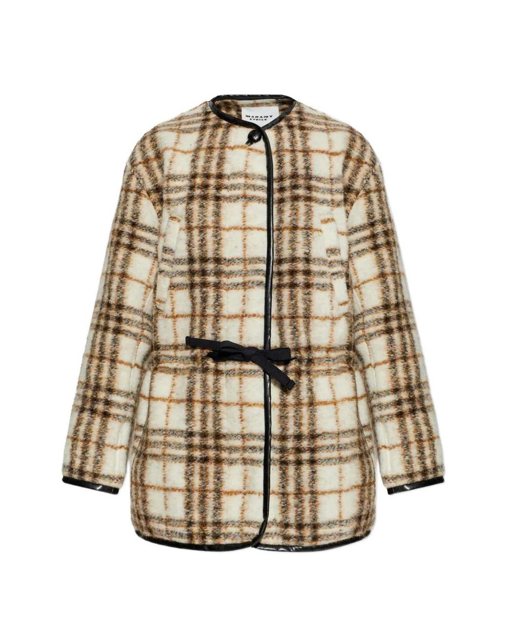 Isabel Marant White Checked Tie Coat