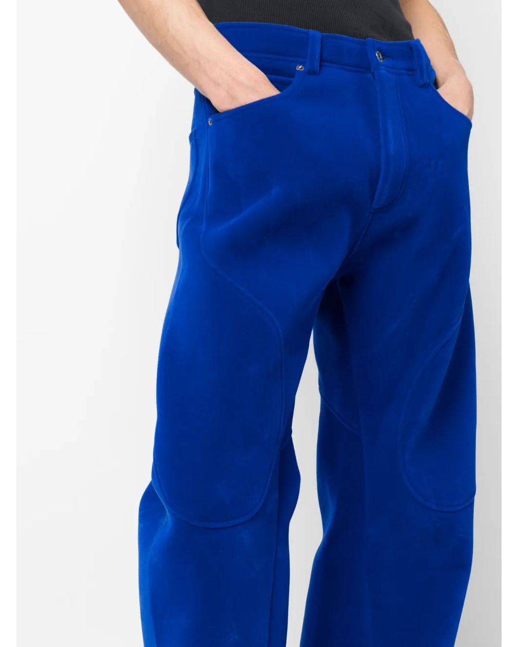 Off-White c/o Virgil Abloh Blue Flock Contour Tapered Trousers for men