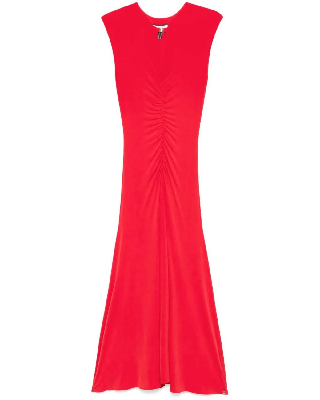 Nissa Red Ruched Maxi Dress
