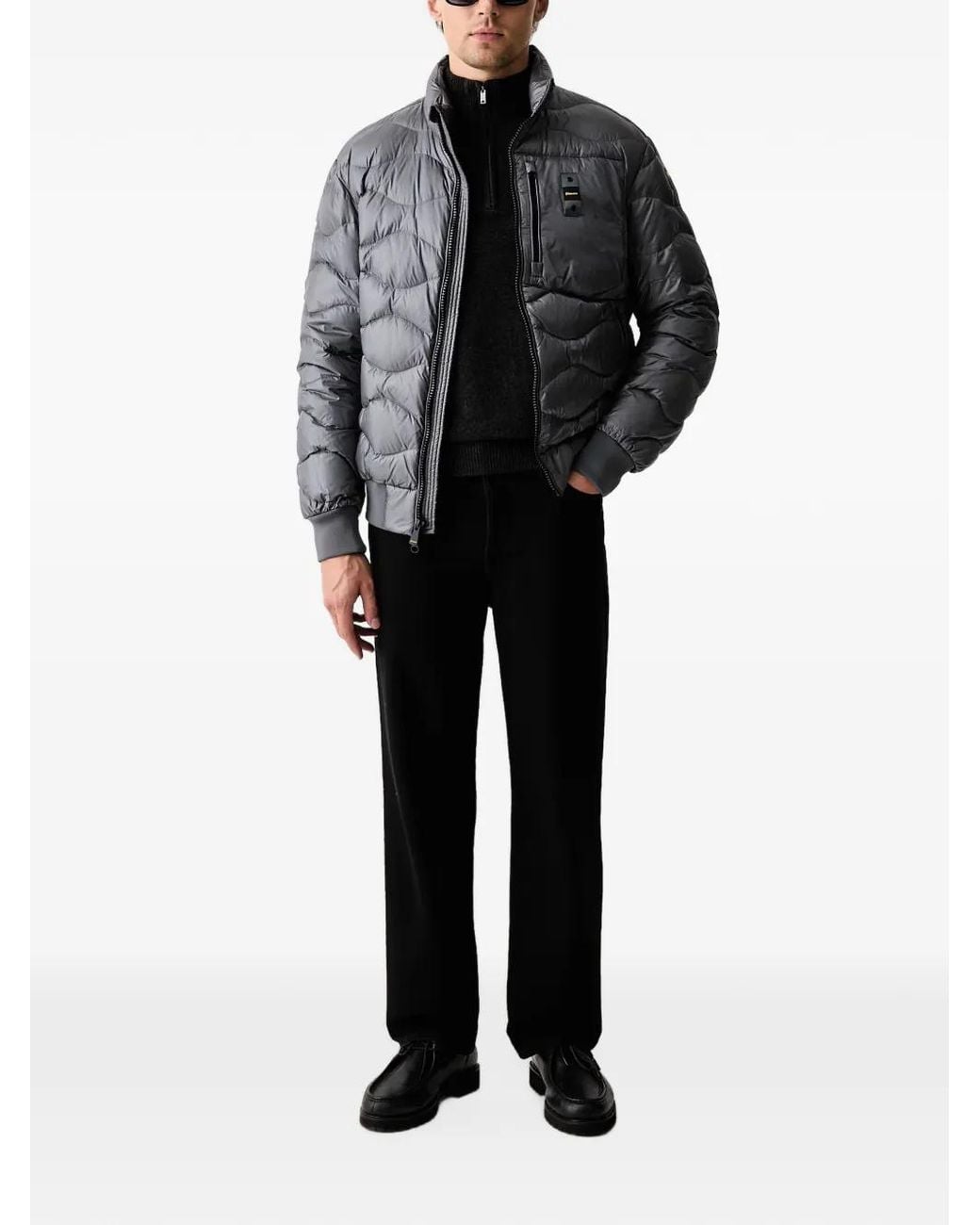 Hackett Black Quarter-Zip Elbow-Patch Sweater for men
