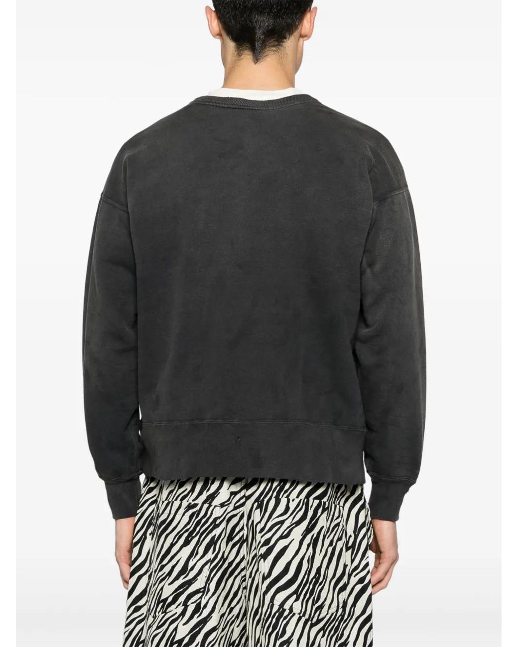 SAINT Mxxxxxx Gray Logo-print Cotton Sweatshirt for men